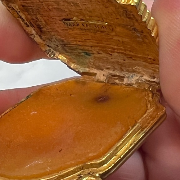 Rare Vtg Max Factor Hypnotique Cream Perfume Locket Necklace Art Nouveau Style - Picture 5 of 5